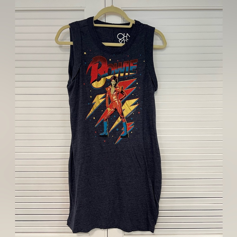 NWOT Chaser David Bowie graphic tank dress